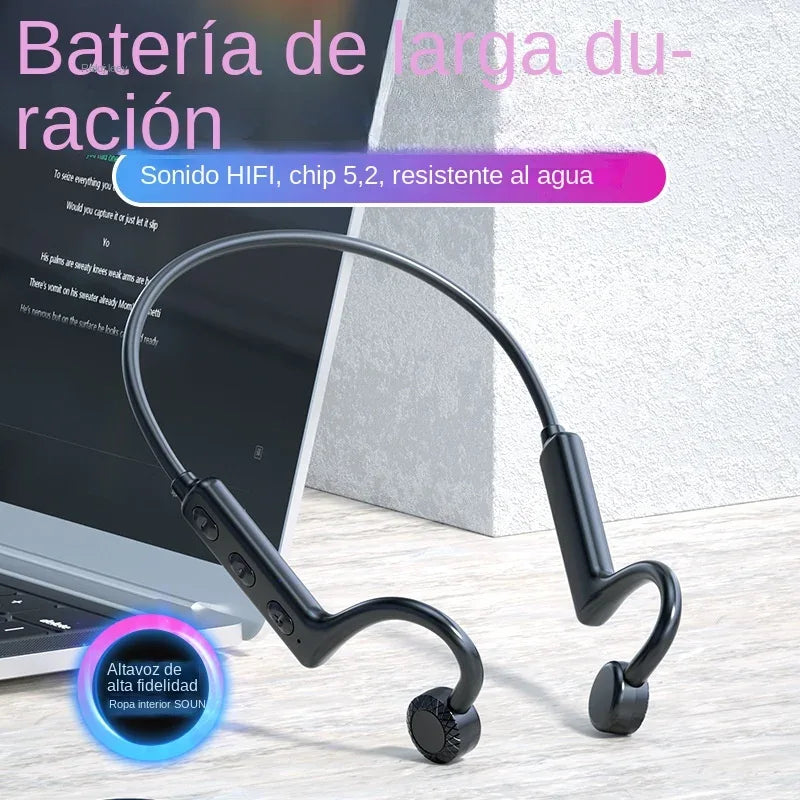 KS-19 Bone Conduction Headphones Bluetooth V5.1 Wireless Headset Sports Neckband Earphones Ear Hook For Workouts Running Driving