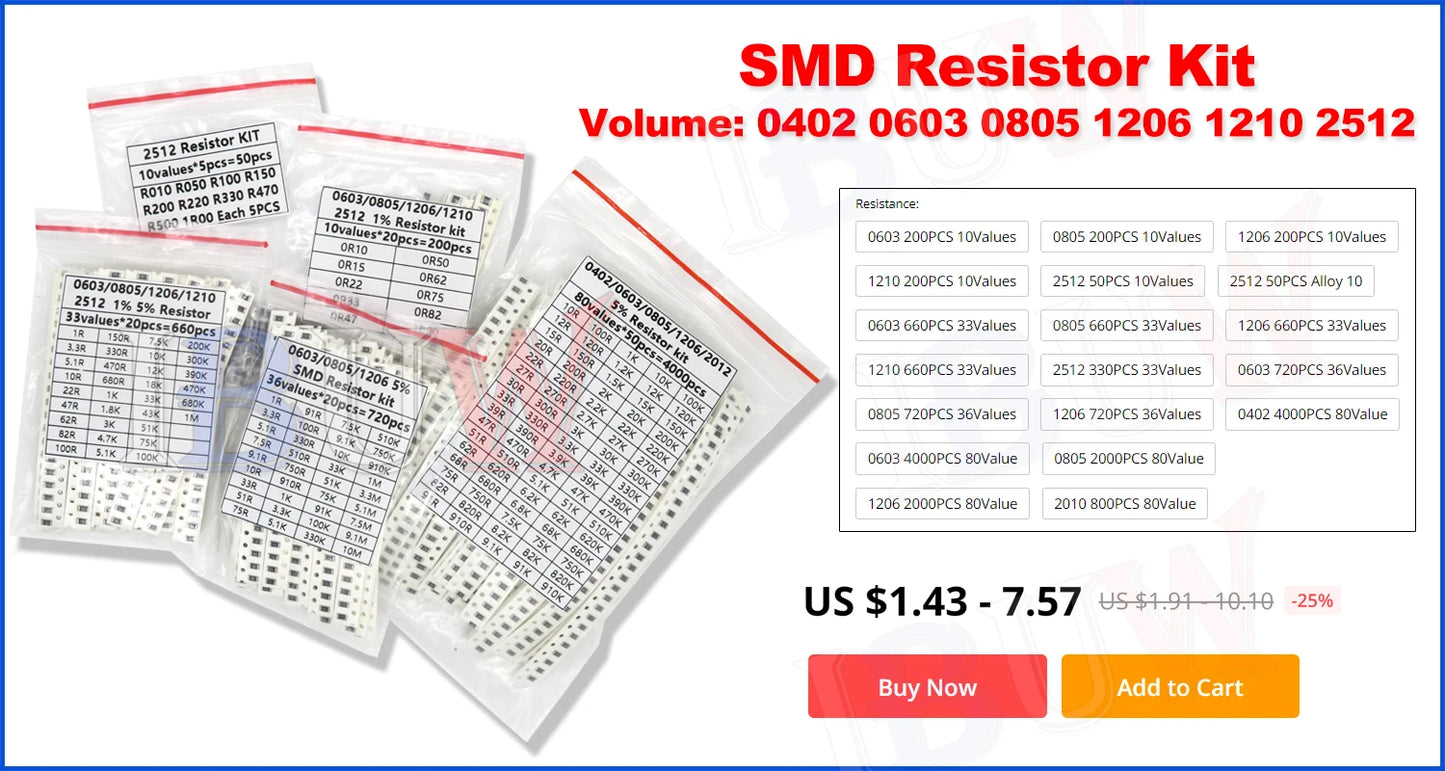 100PCS=5 colors x 20pcs 5050 5703 1210 1206 0805 0603 LED Diode Assortment SMD LED Diode Kit Green/ RED / White / Blue / Yellow