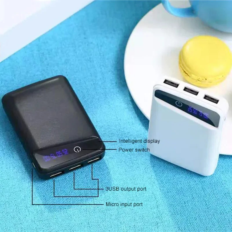 DIY Power Bank Box Rechargeable Flat Head Battery Charger Outer Case for Mobile Phone Tablet
