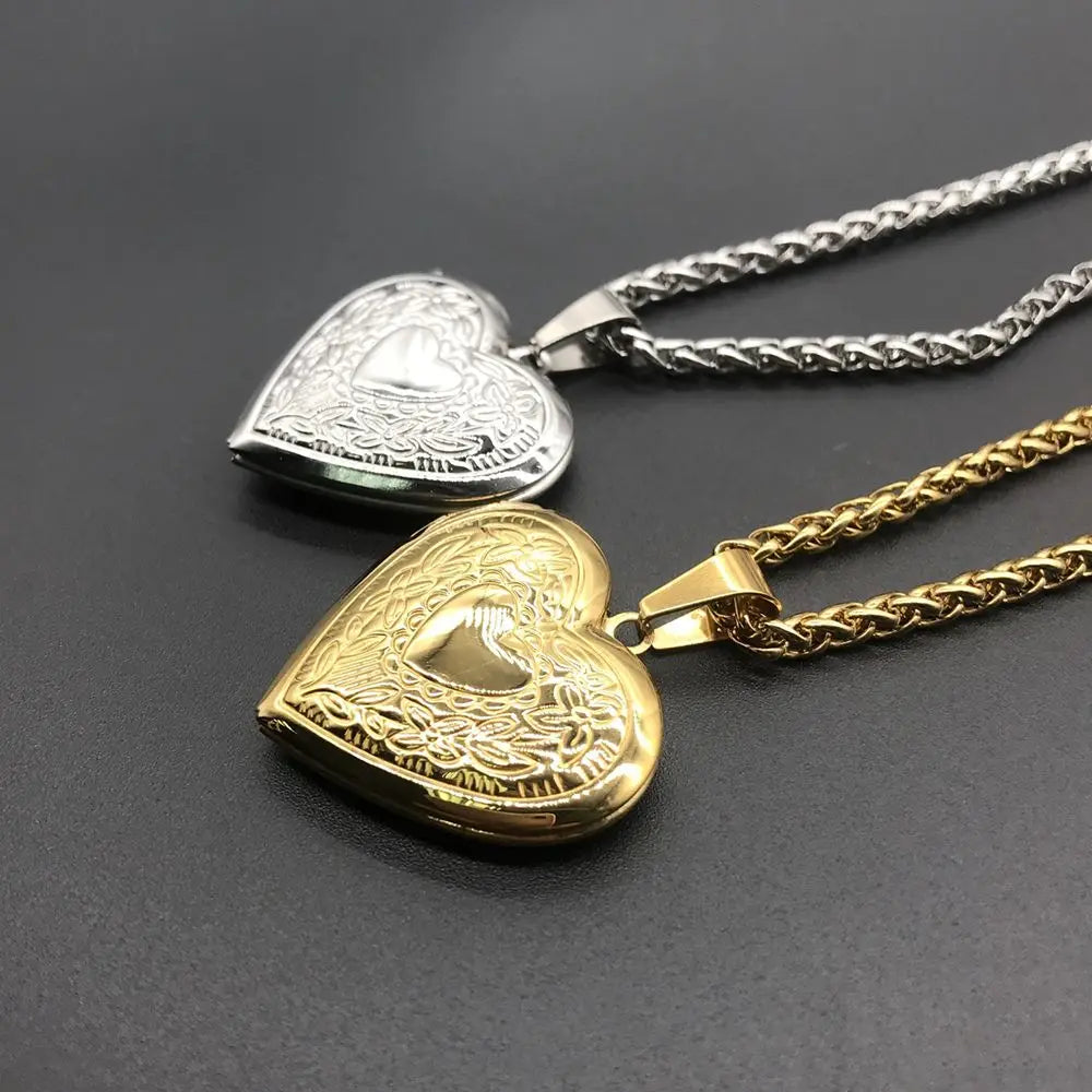 New Love Heart Photo Picture Locket Valentine's Day Gift For Lover Couples Friend Heart Secret Message Pendant Chain Jewelry
