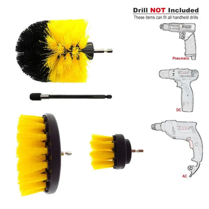 3Pcs/Set Electric Scrubber Brush Drill Brush Kit Plastic Round Cleaning Brush For Carpet Glass Car Tires Nylon Brushes
