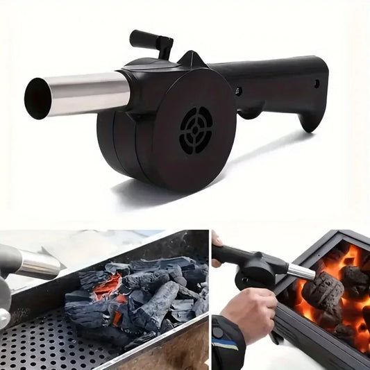 1pc Grill Manual Fan Hand Crank BBQ Fan Portable Barbeque Air Blower With Manual Handle BBQ Accessories by PDG ibma