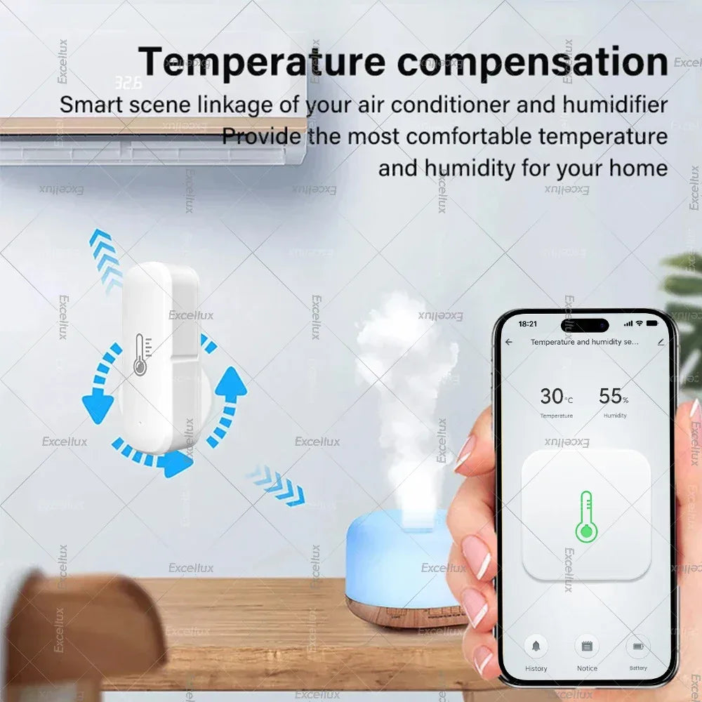 Zigbee Smart Temperature Humidity Sensor Optional With Waterproof Probe For Tuya Zigbee2MQTT Home Assistant Aquarium Tank Fridge