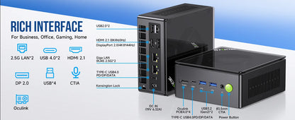 GMKtec Mini PC K11 K8 PLUS M7 AMD Ryzen R9 8945HS R7 8845HS 6850H Windows 11 WiFi6 2*DDR5 USB4.0 2.5G LAN OCulink Gamer Computer