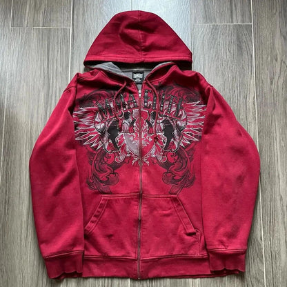 American Gothic Ro Skull Bones Oversized Hoodie Y2K Hip Hop Sle Streetwear No Brand Svel Other Material 00%