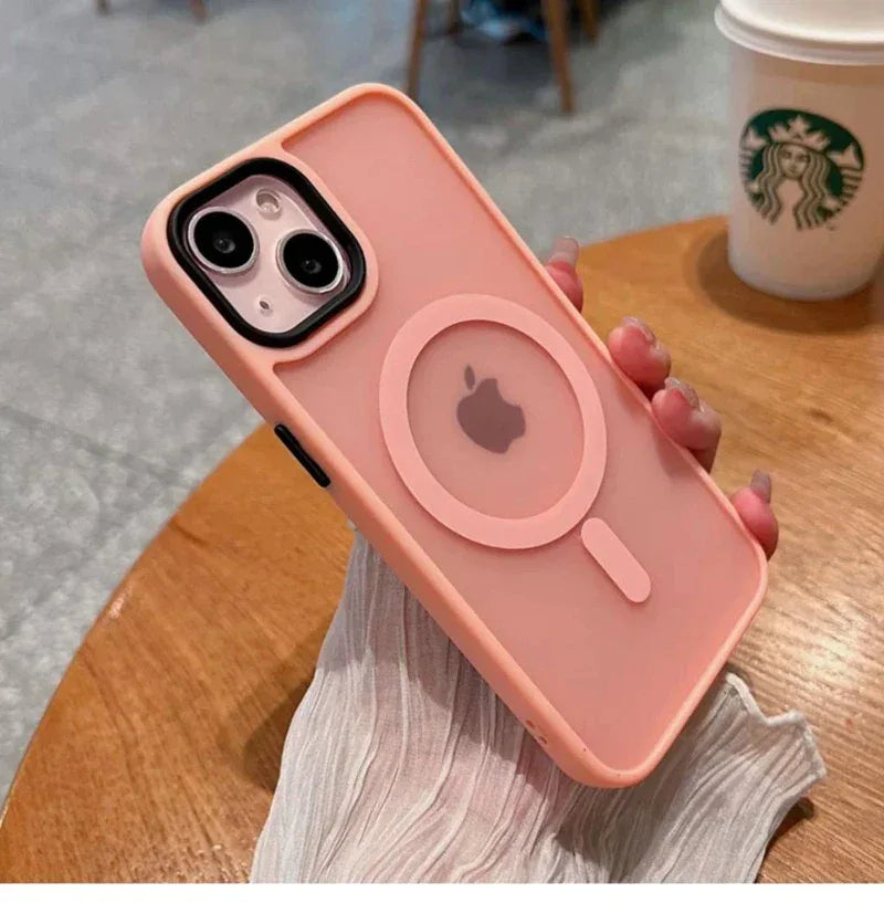 Luxury Wireless Charge Magsafe Transparent Phone Case For iPhone 11 12 13 14 15 16 Pro Max Plus Magnetic Matte Bumper Cover