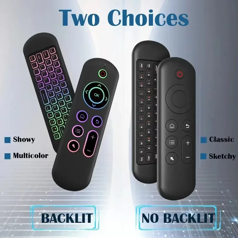 2.4GHz Wireless M5 Air Mouse BT 5.2 Mini Keyboard Backlit Remote Control IR Learning Remote Control for PC Android TV Box