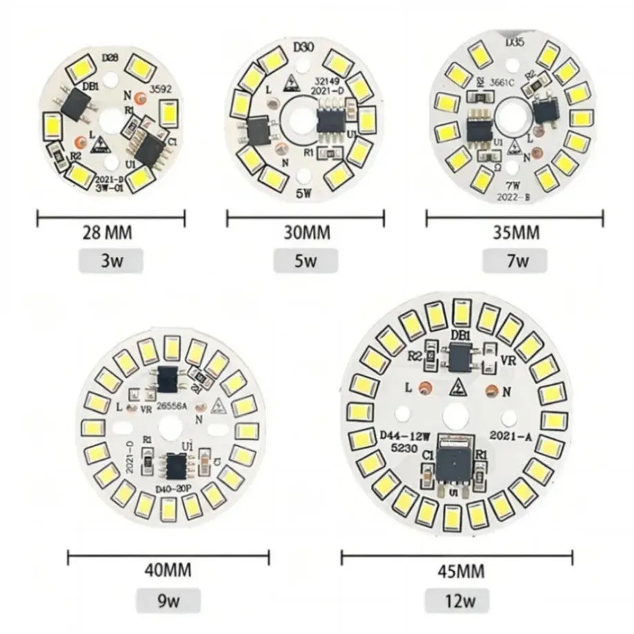 LED Bulb Patch Lamp SMD Plate Circular Module Light Source Plate For Bulb Light AC 220V Led Chip Spotlight Downlight LED Lamp