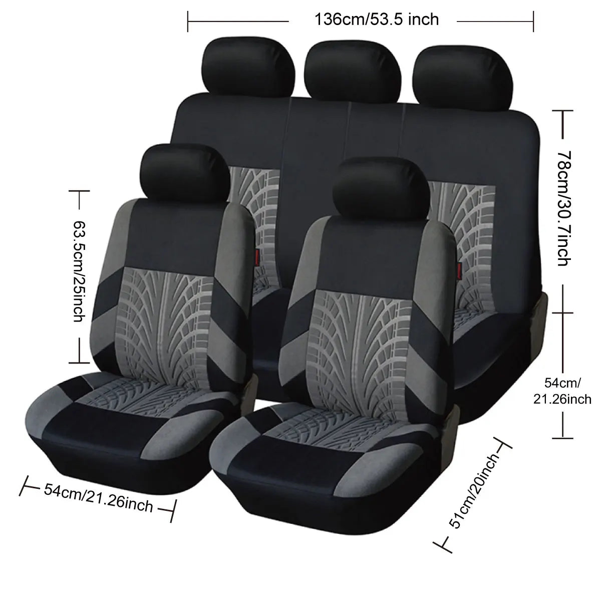 Customized Four Seasons Universal Polyester Full Set Car Seat Covers by PDG ibma