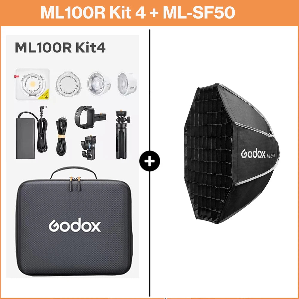 Godox ML100R 110W RGB LED Video Light 2800-6500K 11 FX Effects APP Control Godox Mount for Filmmaking/Live Streaming/Vlog