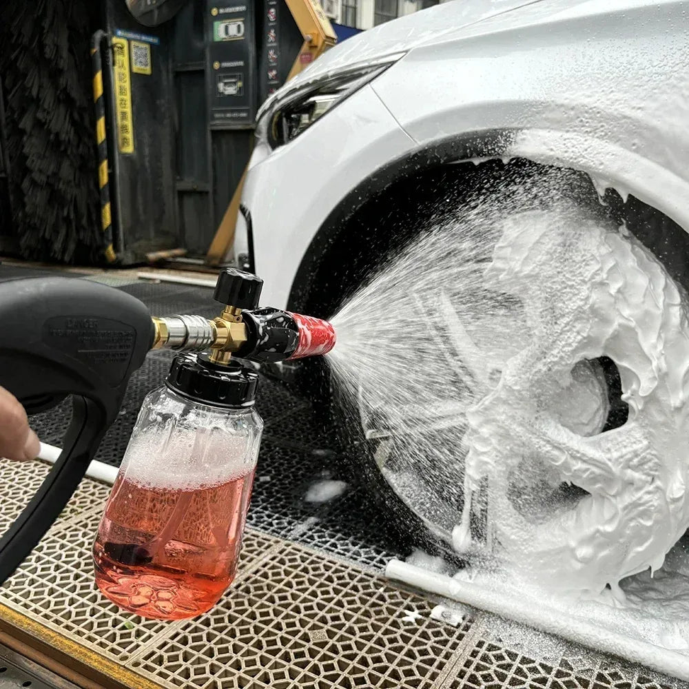 High Pressure Washer Gun & Foam Cannon Kit - 1/4" Quick Connect with M22-14 Adapter for Karcher K/Nilfisk/Bosch Washer