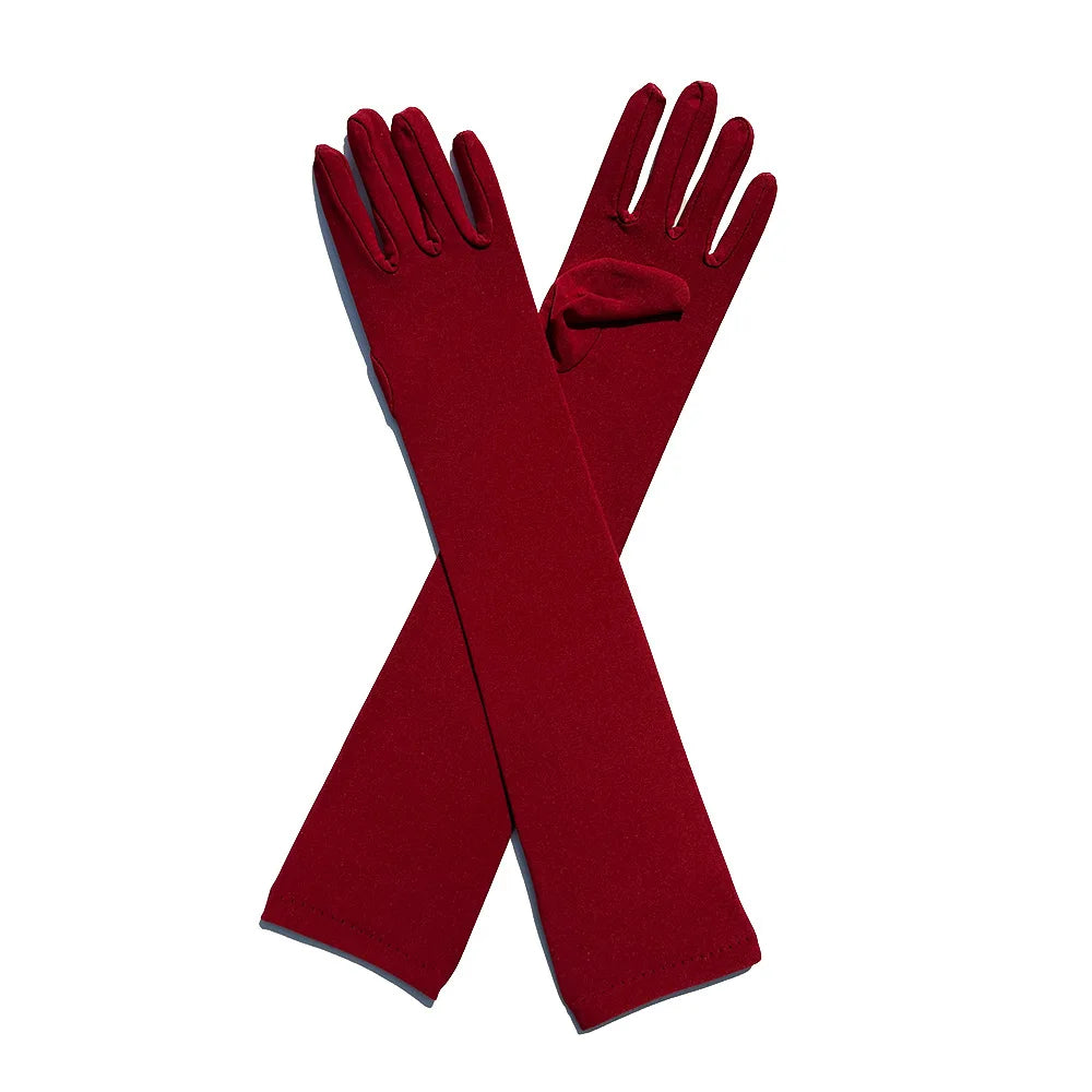 Ladies Mittens Milk Silk Stretch Ladies Gloves Festival Party Group Show Bar Dance Dress Up Gloves 45Cm Long Gloves C013