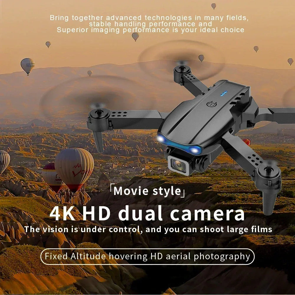 New E99Pro RC Drone 4K Professinal With 1080P Wide Angle HD Camera Foldable Helicopter WIFI FPV Height Hold Gift Toy ﻿