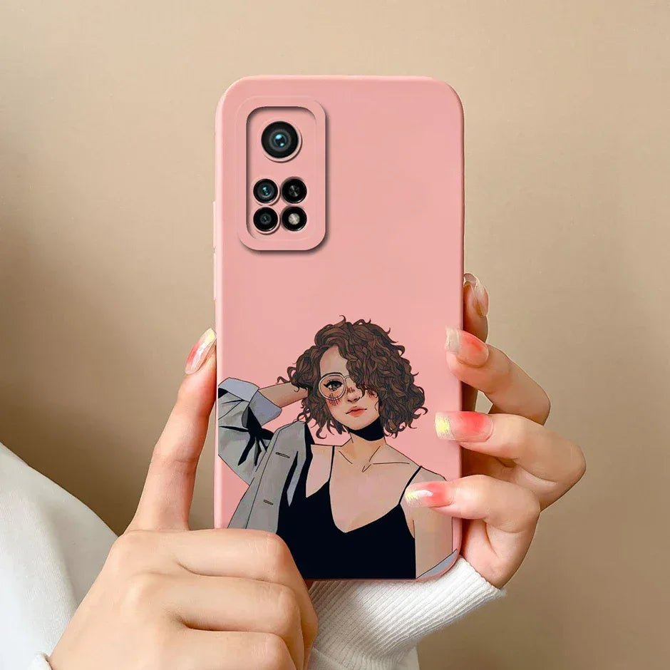 For Xiaomi Mi 10T 5G Phone Case Matte Liquid Silicone Shell For Xiaomi Mi 10T Pro 5G Cute Cat Cartoons Ultrathin Fashion Fundas