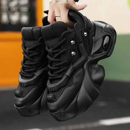 Spring Retro Brown Sneakers Men's Shoes 2025 Chunky Casual Sneakers for Men Comfortable Leather Mens Shoes Trainers basket homme