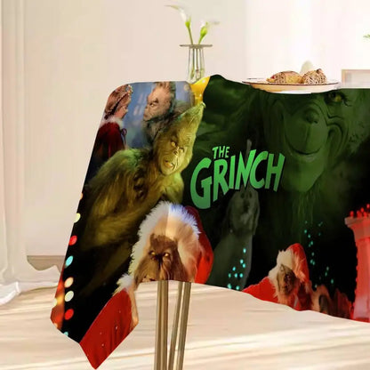 Classic Film G-Grinch-ES Christmas Table Cloth Stain Resistant Decorative Washable Tablecloths Birthday Party Dining table
