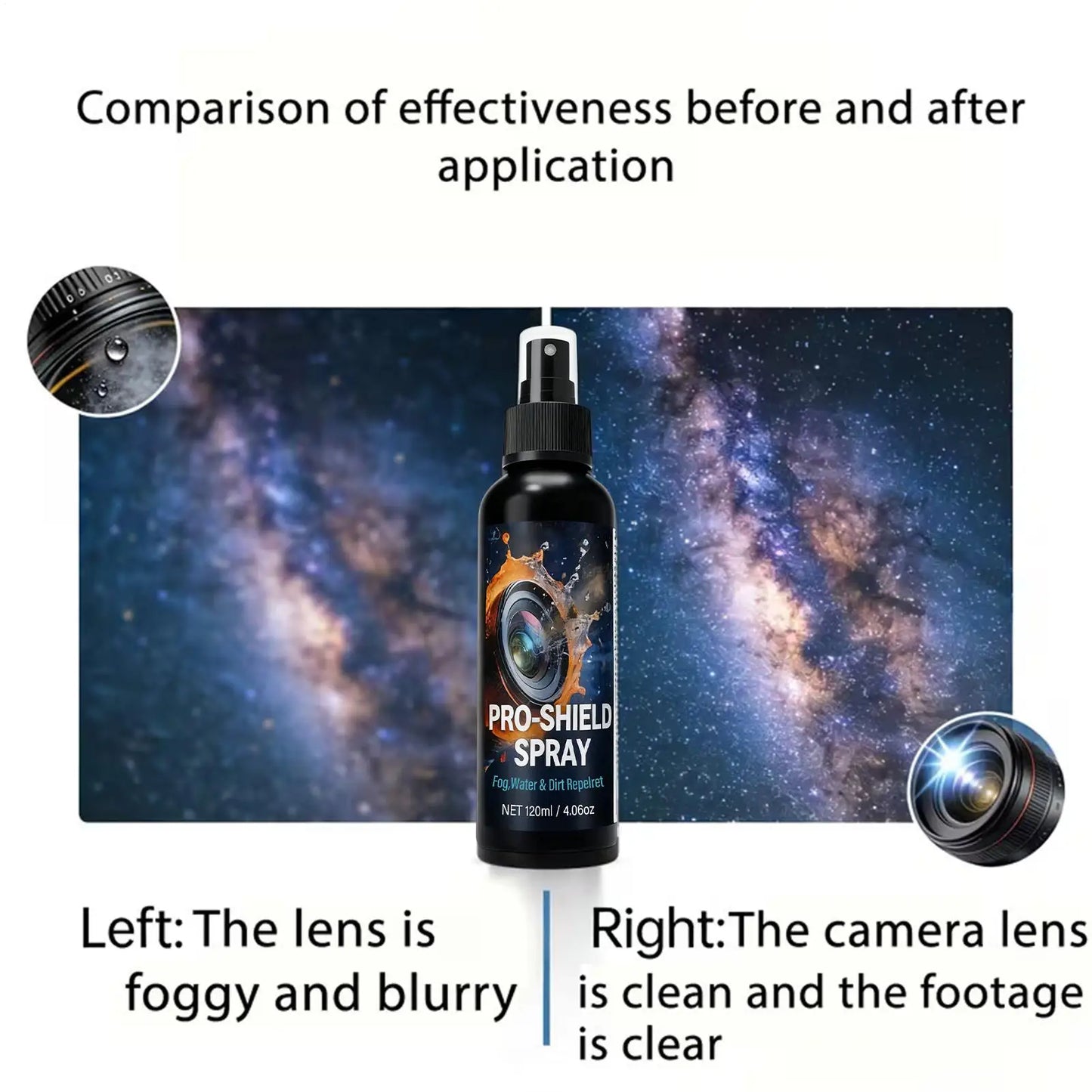 Lens Cleaning 120ml Camera Liquid Solution Eyeglass Cleaning Spray For Swim Goggles Mirrors Workplace Sports Daily Commuting
