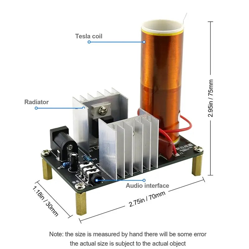ABKI-Mini For Tesla Coil Kit Transmission DC 15-24V DIY Kits 15W Music Tesla Coil Plasma Speaker For Tesla Coil DIY Kits