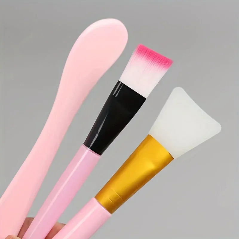 7pcs Face Mask Mixing Bowl Set, DIY Facemask Mixing Tool Kit, Facial Mask Bowl Stick Spatula Silicone Soft Face Brushes Spoons