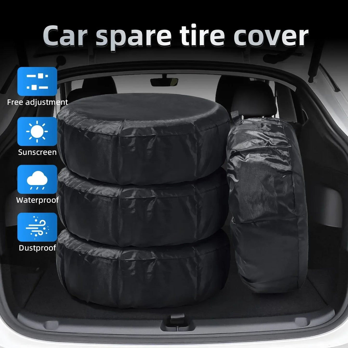 Car Spare Tire Cover Sunscreen Tire Bag Dustproof Protective Film Cloth Waterproof Spare Tire Wheel Bag Tyre Spare Storage Cover