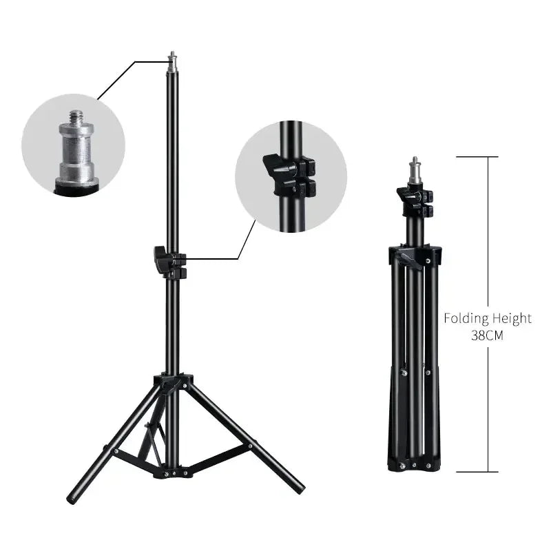 1/4 Screw Head Light Stand Tripod 2m 1.5m 68cm For Phone Selfie Stick Adjustable For Photo Studio Flashes Photographic Softbox