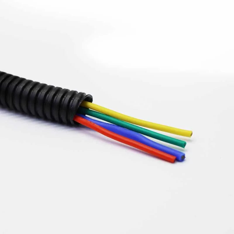 1/5/10M Black PP Insulated Corrugated Pipe AD7.5mm-34.5mm Wire Hose Threading Hose Plastic Corrugated Pipe Protective Sleeve