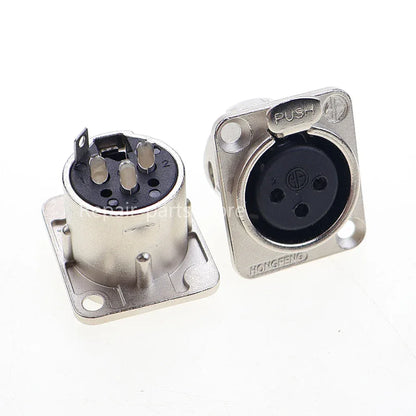 Male Female Panel Audio Microphone HF XLR 3pin Jack Plug Connector Black silver YS145BG YS146BG Copper Contact XLR Metal Socket