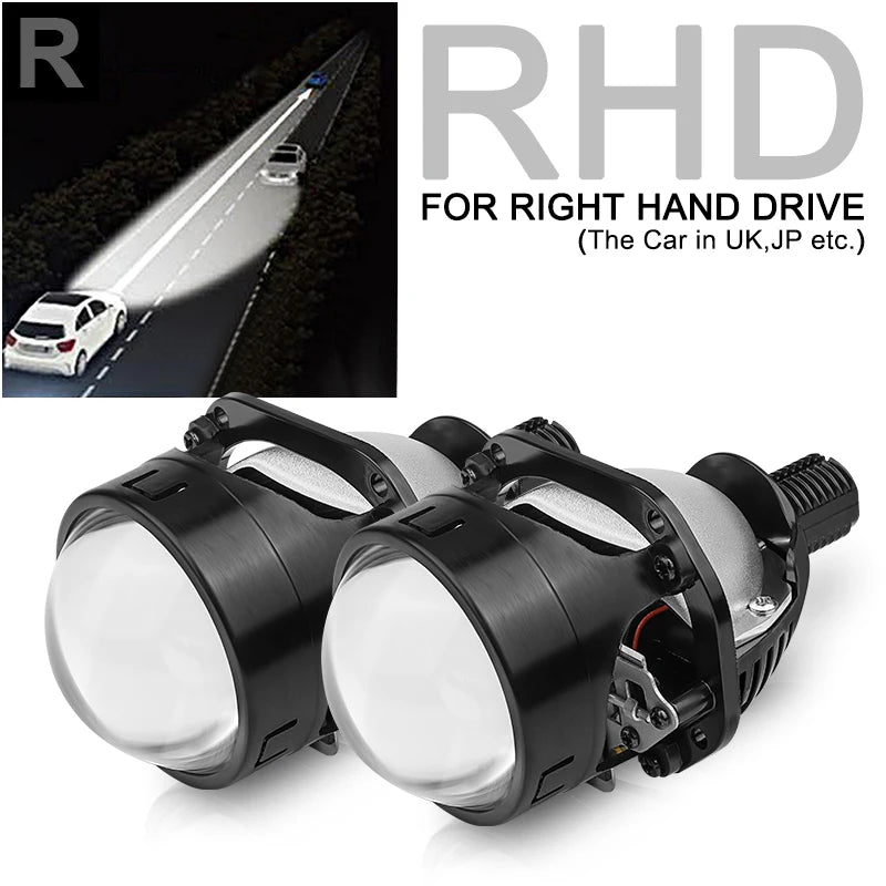 H4 H7 Bi LED Projector Lens 2.5 Inch LED Lights for H4 H7 9005 HB3 9006 HB4 Car Headlight Bulb Hi/Low Beam Retrofit Car Styling