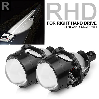 H4 H7 Bi LED Projector Lens 2.5 Inch LED Lights for H4 H7 9005 HB3 9006 HB4 Car Headlight Bulb Hi/Low Beam Retrofit Car Styling