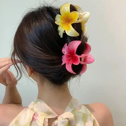 New Flower Shape Hair Claw Clips for Women Girls Barrette Crab Claw Clip Ponytail Hairpins Bath Beach Headwear Hair Accessories