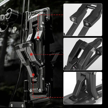 for Jeep Wrangler JK JKU JL JLU 2007-2021 Aluminum Car Folding Stepping Ladder Door Hinge Step Heavy Duty Footboard Foldable
