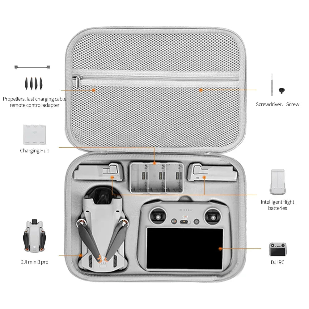 Portable Carrying Case for DJI Mini 3 Pro Storage Bag Mini3/Mini3 Pro Drone Accessories Snowflake Cloth Splash-proof Handbag