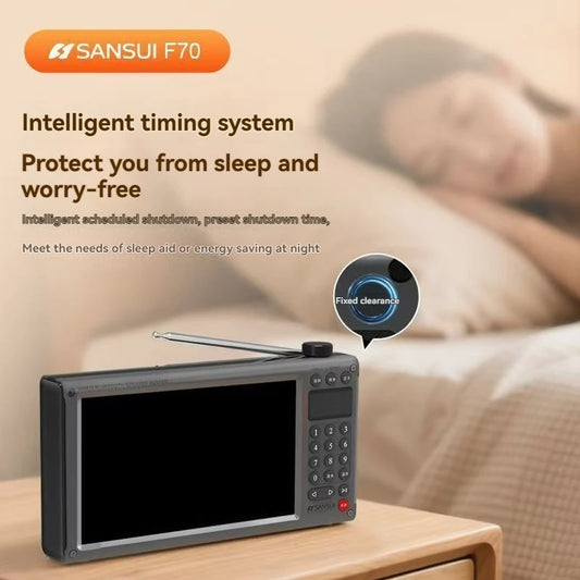 SANSUI F70 new 7-inch high-definition video player with dual card slots one click music selection and ultra long battery life
