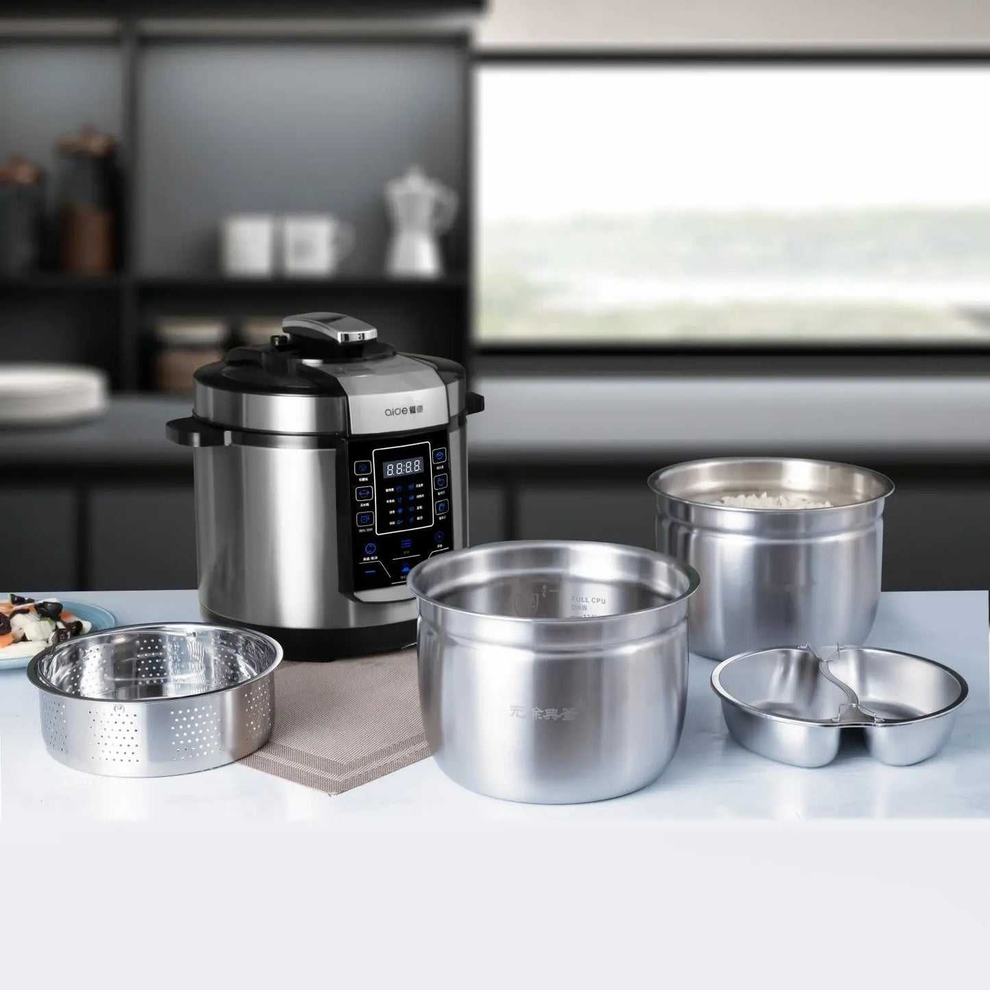 6L electric pressure cooker household large capacity 304 stainless steel intelligent pressure cooker multi-functional 220V