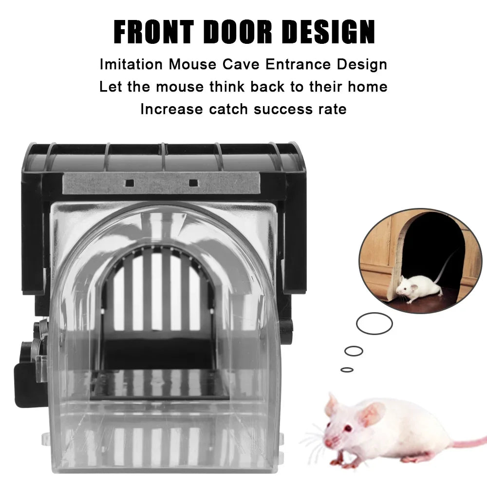 Mousetrap Safe Firm Humane Reusable Plastic Rodents Trap Household Mouse Catcher Smart Self-locking For Indoor Outdoor Garden