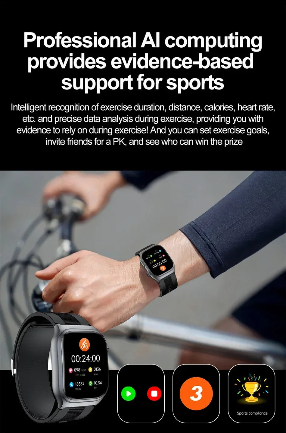 Sapphire Glass Air Pump Airbag Test Three High Smart Watches Men ECG Heart Rate Blood Pressure Health Tracker NFC Smartwatch