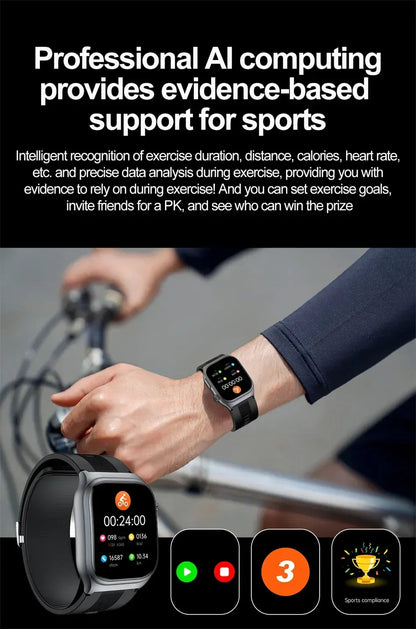 Sapphire Glass Air Pump Airbag Test Three High Smart Watches Men ECG Heart Rate Blood Pressure Health Tracker NFC Smartwatch