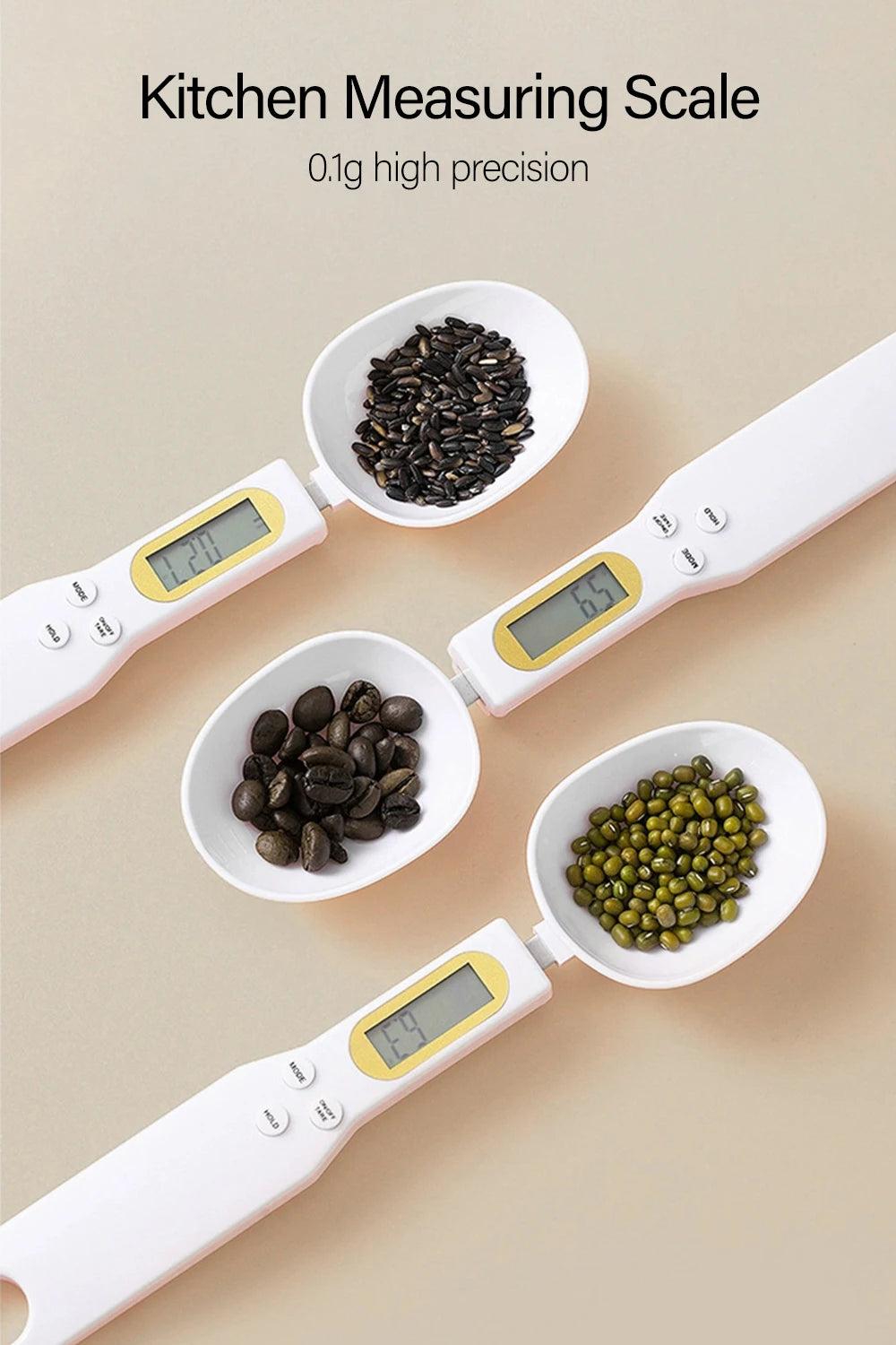 Weighing Spoon Scale Home Kitchen Tools Electronic Measuring Coffee Food Flour Powder Baking LCD Digital Measurement Adjustable