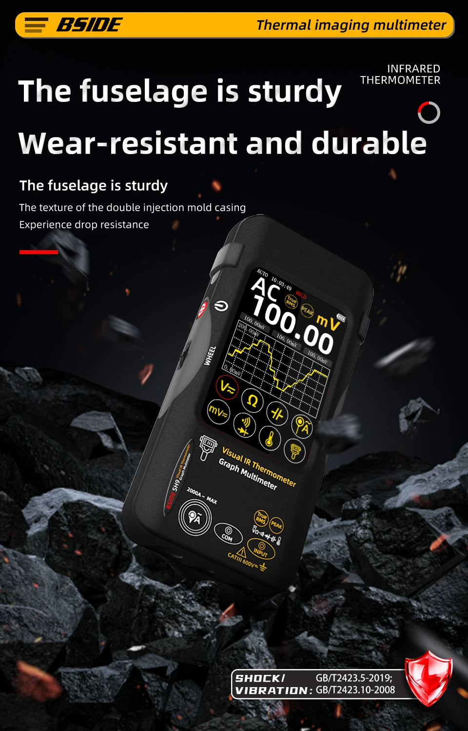 BSIDE SH7 320*320 Thermal Imager Camera 20000 Counts Touchscreen Digital Multimeter 2 in 1 IR Camera for Macro lens Repair PCB