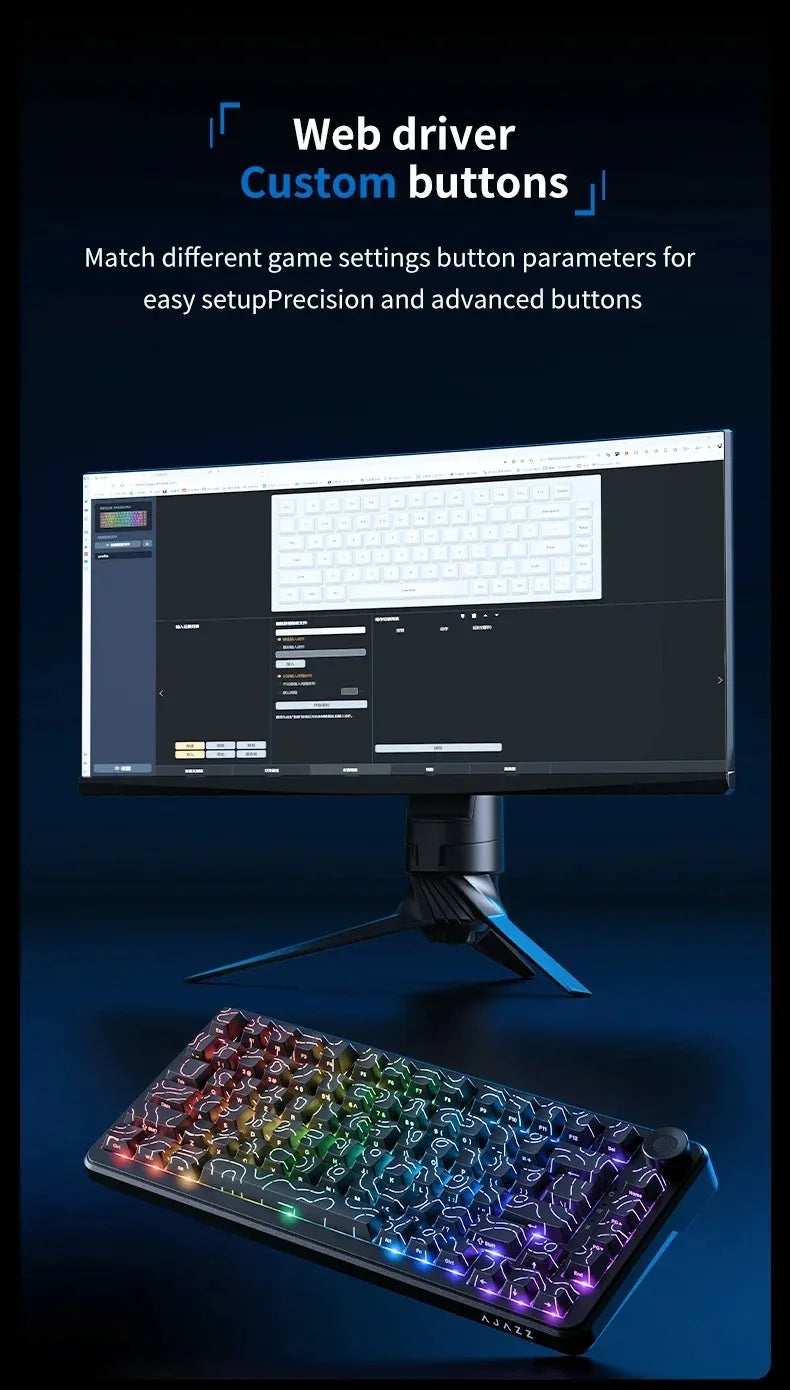 New Ajazz Ak820 Max Ultra/MAX Magnetic Switch Mechanical Keyboard 8k 128khz 0.01mm Rgb Customized Wired Gaming Keybaord E-Sports