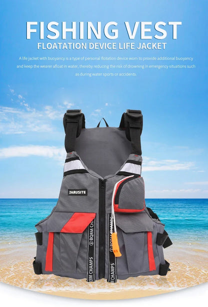 High Buoyancy Fishing Vest Adjustable Safety Life Jacket for Outdoor Boating and Fishing Gear Men Women Water Sports Vest