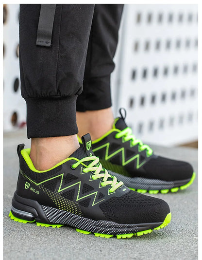 Oulylan Puncture Proof Work Safety Boots Man Breathable Work Shoes Male Men's Fashion Safety Shoes  Steel Toe Sneakers