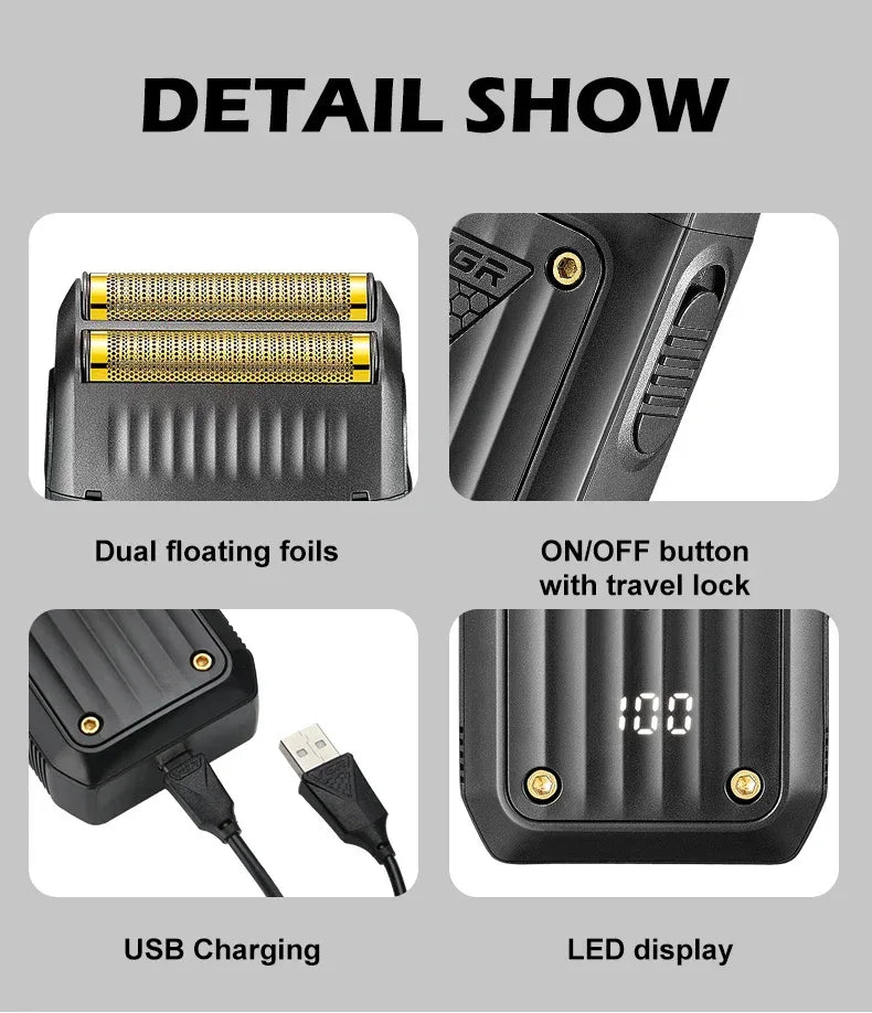 VGR 363 Razor Electric Shaver Professional Hair Trimmer Rechargeable Shaving Barber Beard Trimmer Foil Hair Shaver for Men