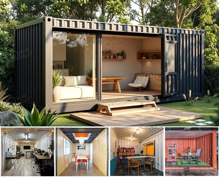 NEW Folding Container Home Luxury Portable Office 20Ft Prefab Container House Restaurant  for Temporary Site Offices