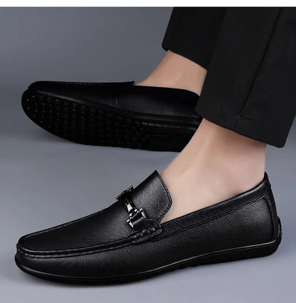Men Loafers Slip on White Leather Shoes Casual Fashion Luxury Shoes Designer Italian Brand Loafer Moccasins Four Seasons