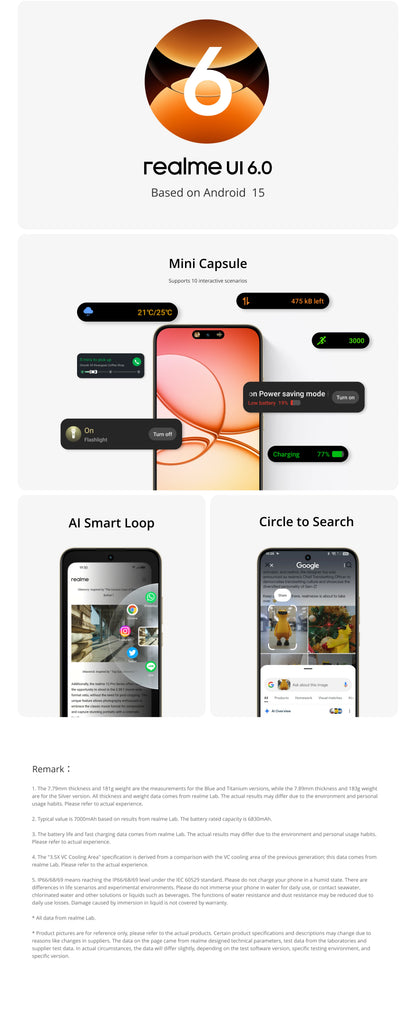 realme 15T 5G Smartphone NFC Dimensity 6400 Max Chipset Dual 50MP Cameras 6.57" 120Hz AMOLED Display 7000mAh Battery 60W Charge