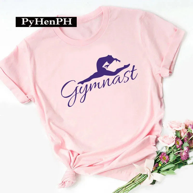 Gymnast Dancer T Shirt  Fashion Gymnast Artistic Gymnastics Printed T-shirt for Women Parent-child Clothing Oversized T Shirt