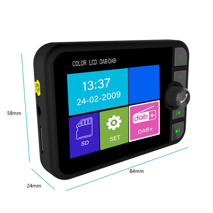 Stereo Digital Broadcast 2.4Inch LCD Color Screen Radio Receiver Bluetooth 5.0 DAB/DAB+ Digital Radio MP3 FM Transmitter for Car