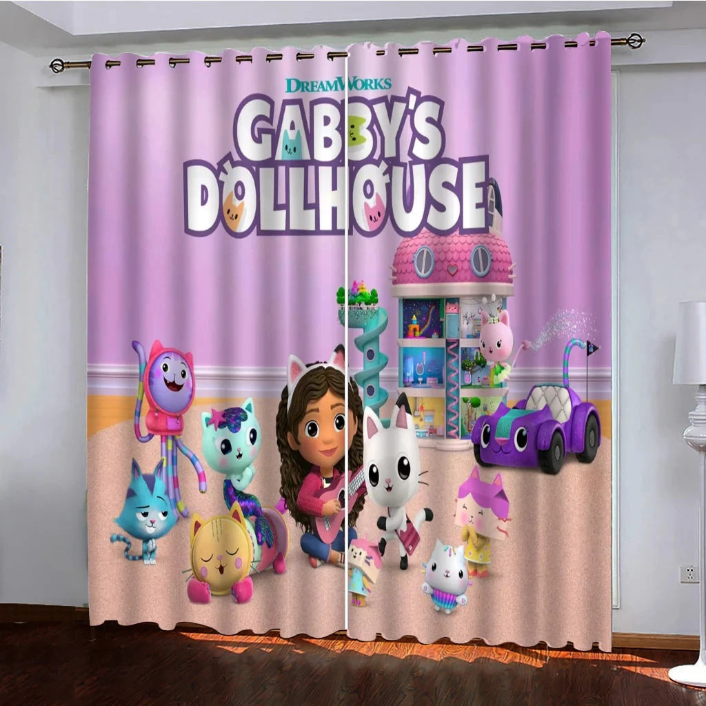 Gabby Doll house 3D Printed Blackout Curtain for Kids Adults Bedroom Home Decor