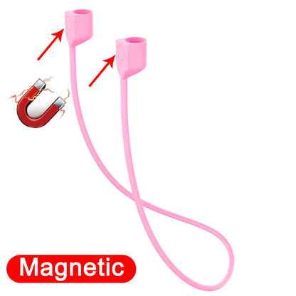 Silicone Wireless Bluetooth Headphone Neck Strap Cord String For AirPods Pro 1 2 3 Magnetic Anti-Lost Silicone Earphones Rope